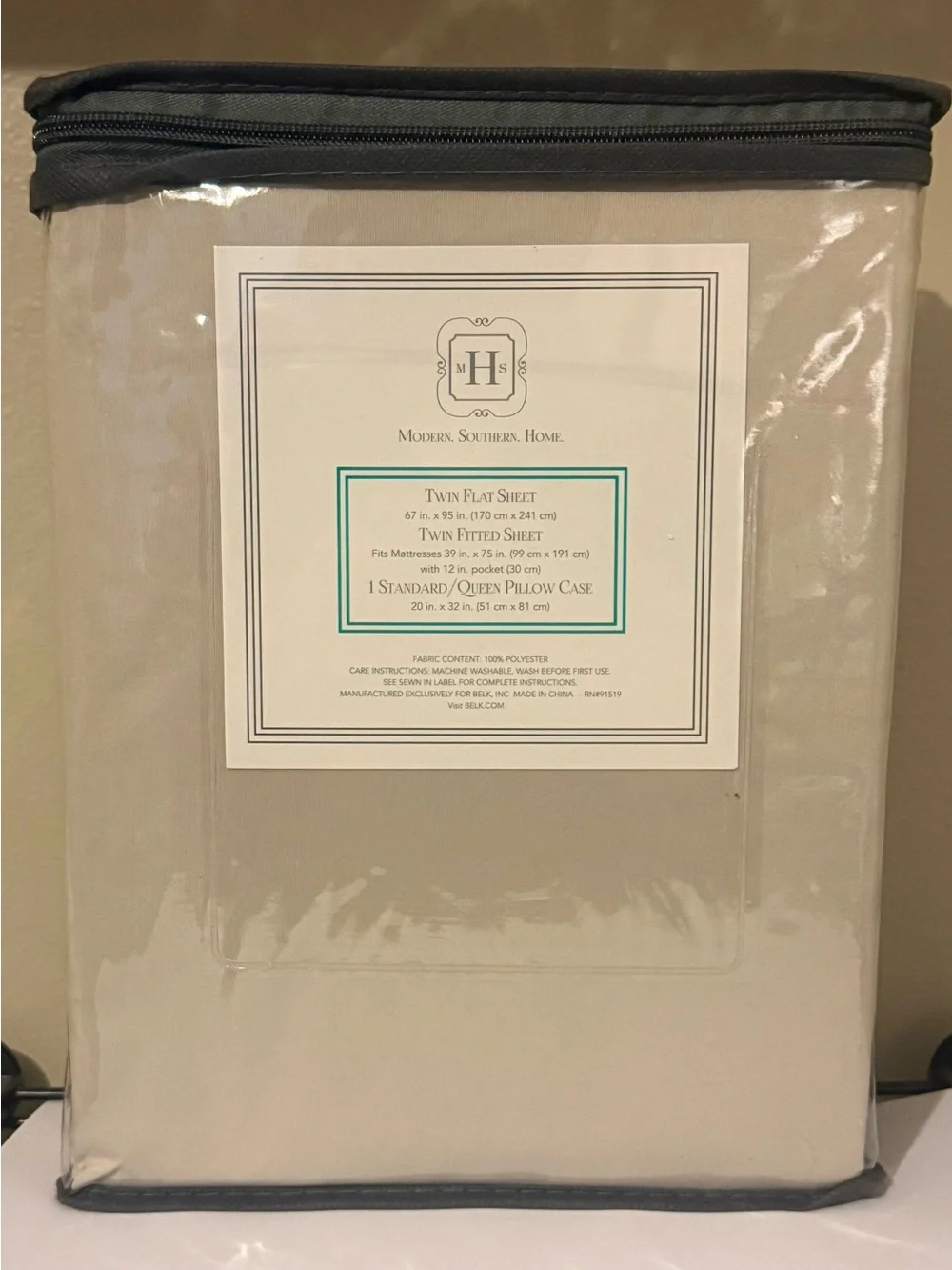 Modern Southern Home Twin Microfiber Sheet Set - Tan
